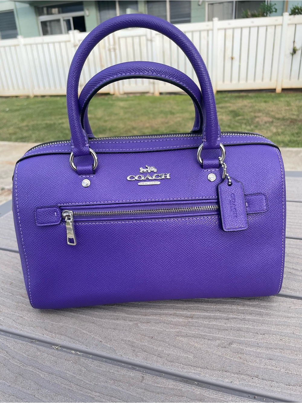 COACH Medium Purple Rowen with Silver Hardware